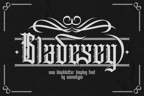 Bladesey – Blackletter Display Font (1) Bladesey – Blackletter Display Font